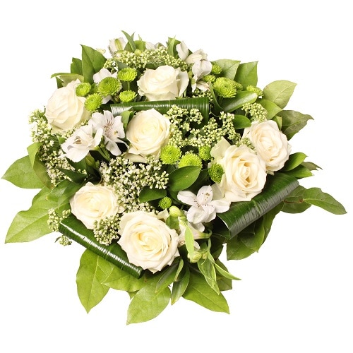 Bouquet rond Blanc/Vert