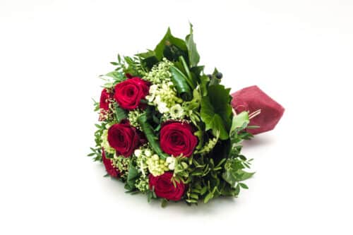 Bouquet rond Rouge/Blanc