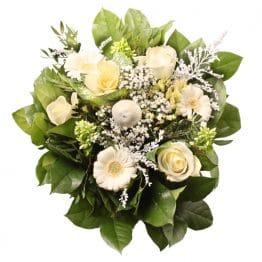 Bouquet rond Blanc Fêtes de fin d'Année