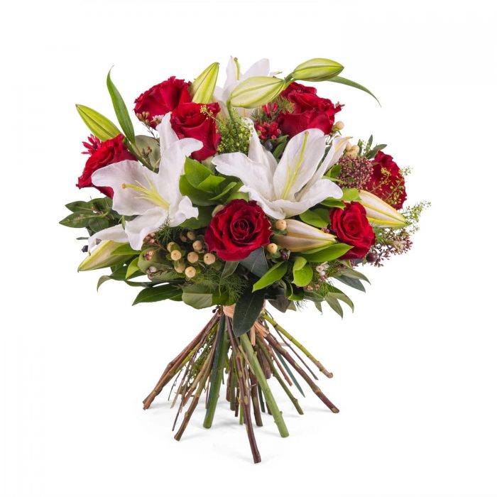 Bouquet Lys et Roses rouges